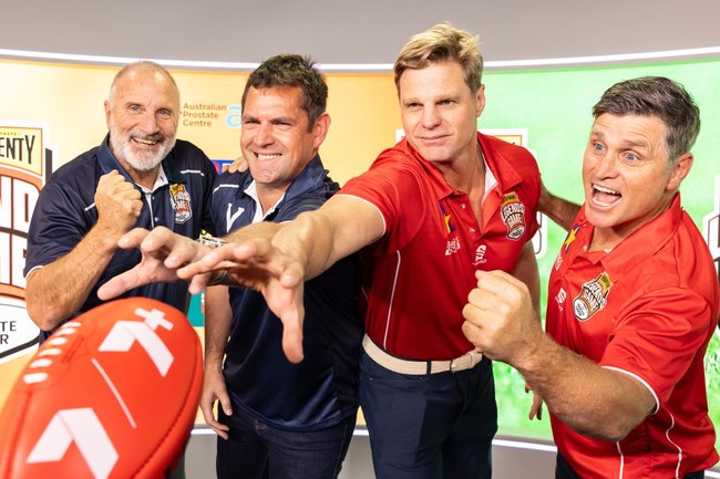 (L-R) Tim Watson, Luke Hodge, Nick Riewoldt and Shane Crawford are leading the charge for the EJ Whitten Legends Game. 