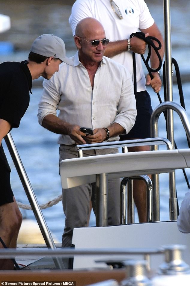 Just weeks after tying the knot in Venice, the billionaire Amazon founder and his now-wife were pictured touching down in the South of France again