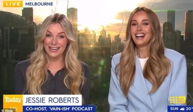 AFL WAG Bec Judd (right) and co-host and pal Jessie Roberts (left) left Karl Stefanovic blushing with an X-rated comment on the Today show on Monday morning