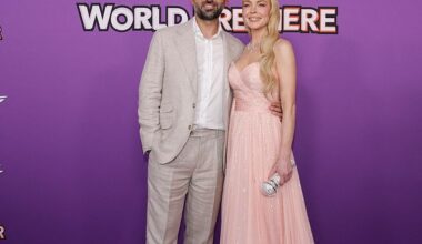 Lindsay Lohan made a rare red carpet appearance with her husband Bader Shammas at the world premiere of Freakier Friday, which was held at El Capitan Theatre in Hollywood on Tuesday
