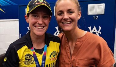 Aussie cricket star Megan Schutt (left) has confirmed her separation from wife Jess Holyoake (pictured together) - but also declared 'there is no one she would rather co-parent with'