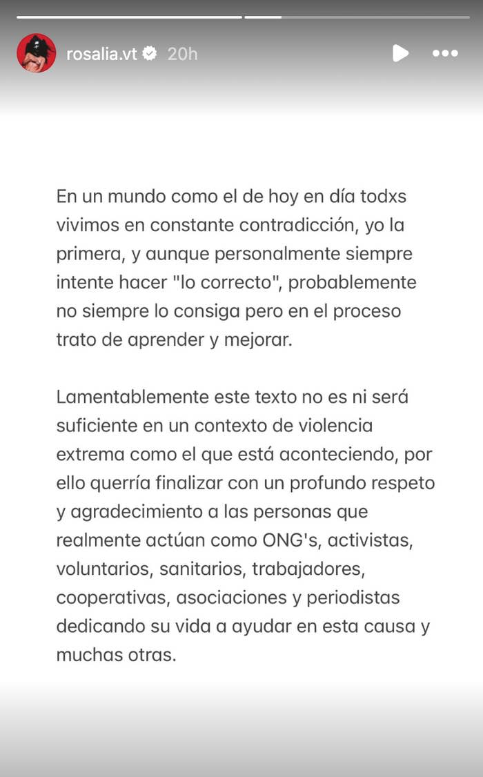   Rosalía / Via Instagram: @rosalia.vt