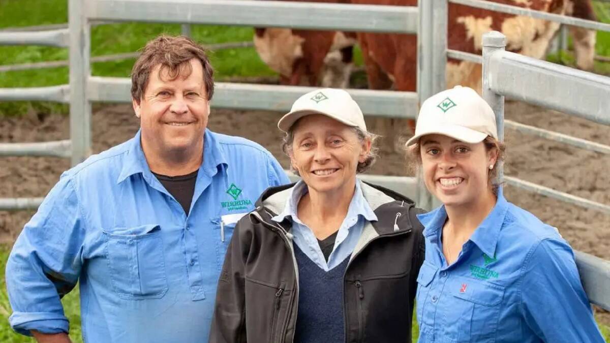 Ian, Diana and Annabel Locke from Wirruna Poll Herefords, Spring Valley, Holbrook. Picture supplied