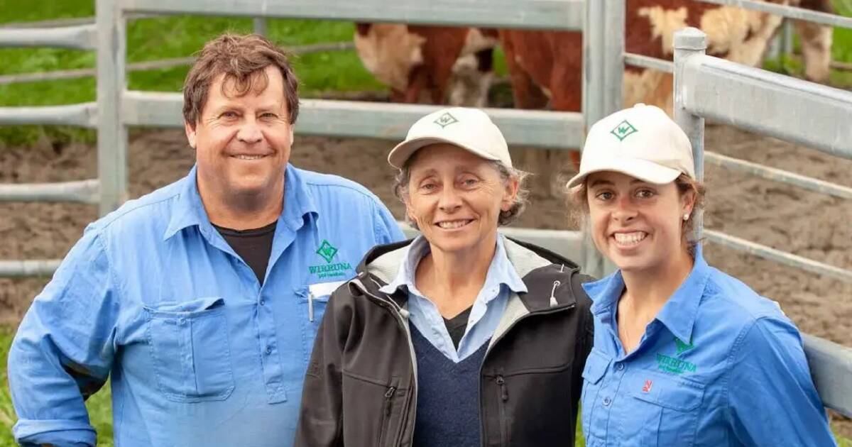 Ian, Diana and Annabel Locke from Wirruna Poll Herefords, Spring Valley, Holbrook. Picture supplied