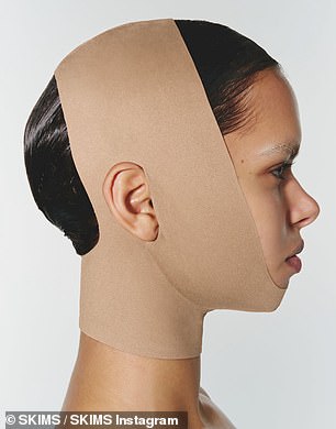 The item is billed on the brand's Instagram as 'our first-ever face innovation, made with signature sculpting fabric and infused with collagen yarns for ultra-soft jaw support'