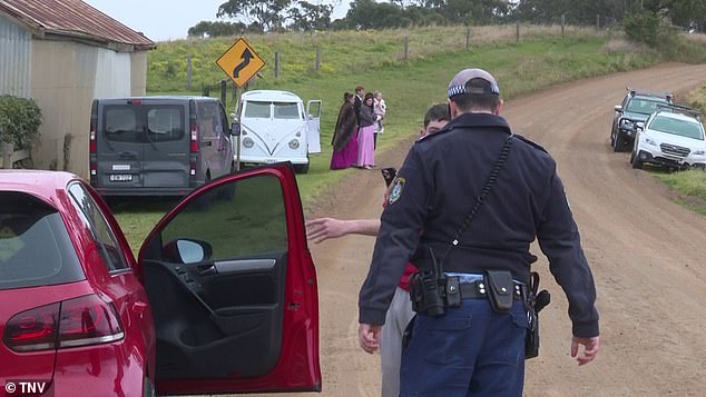 The minibus was being followed by other wedding guests when it lost control and rolled