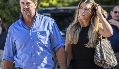 Outback Wrangler Matt Wright arrives at an NT court this week with his wife Kaia Wright