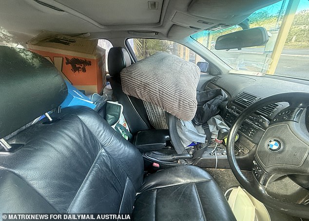 The actor's BMW sedan remains at the property, filled with his belongings