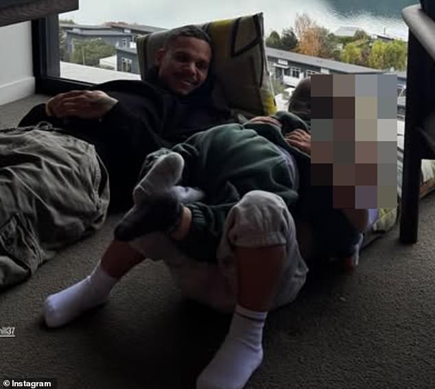 The throwback photo was taken while Hill was on a family trip to Queenstown earlier this year (pictured), before rumours about the separation began circulating