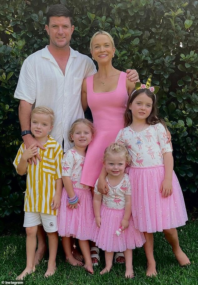 The premiership-winning no.7 with the Sharks recently announced he is retiring at the end of the season (pictured, with his family)