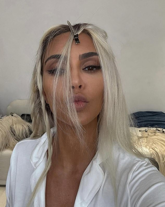 The 44-year-old reality star and beauty mogul, long known for her signature raven locks, stunned fans by showing off a fresh platinum shade with subtle dark brown roots