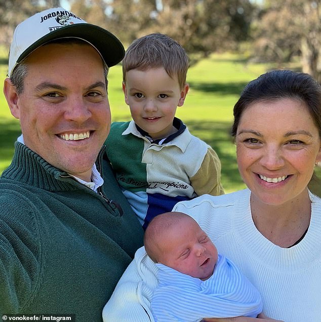 Yvonne Sampson has welcomed her new baby boy with her husband Chris O'Keefe (pictured together with their eldest son Henry)