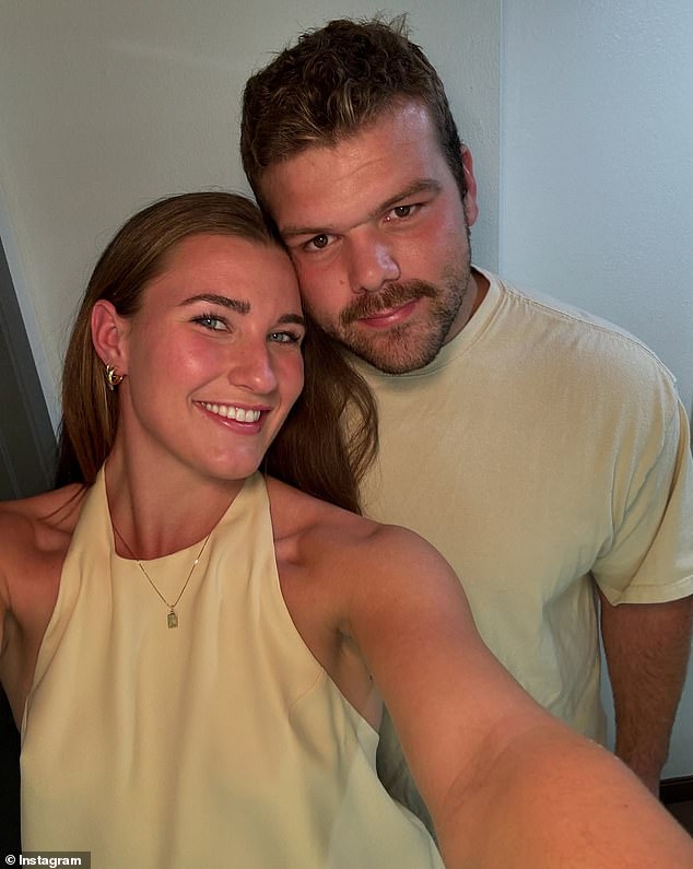 Tilly Kearns has broken up with Los Angeles Rams player Justin Dedich (pictured together)