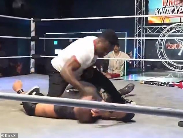 Jackson, the son of Quinton 'Rampage' Jackson, pummeled the wrestler in a shocking moment