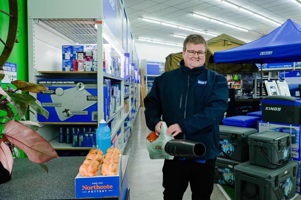 Cameron is a Barkuma client who works at Mitre 10. Photo: Supplied