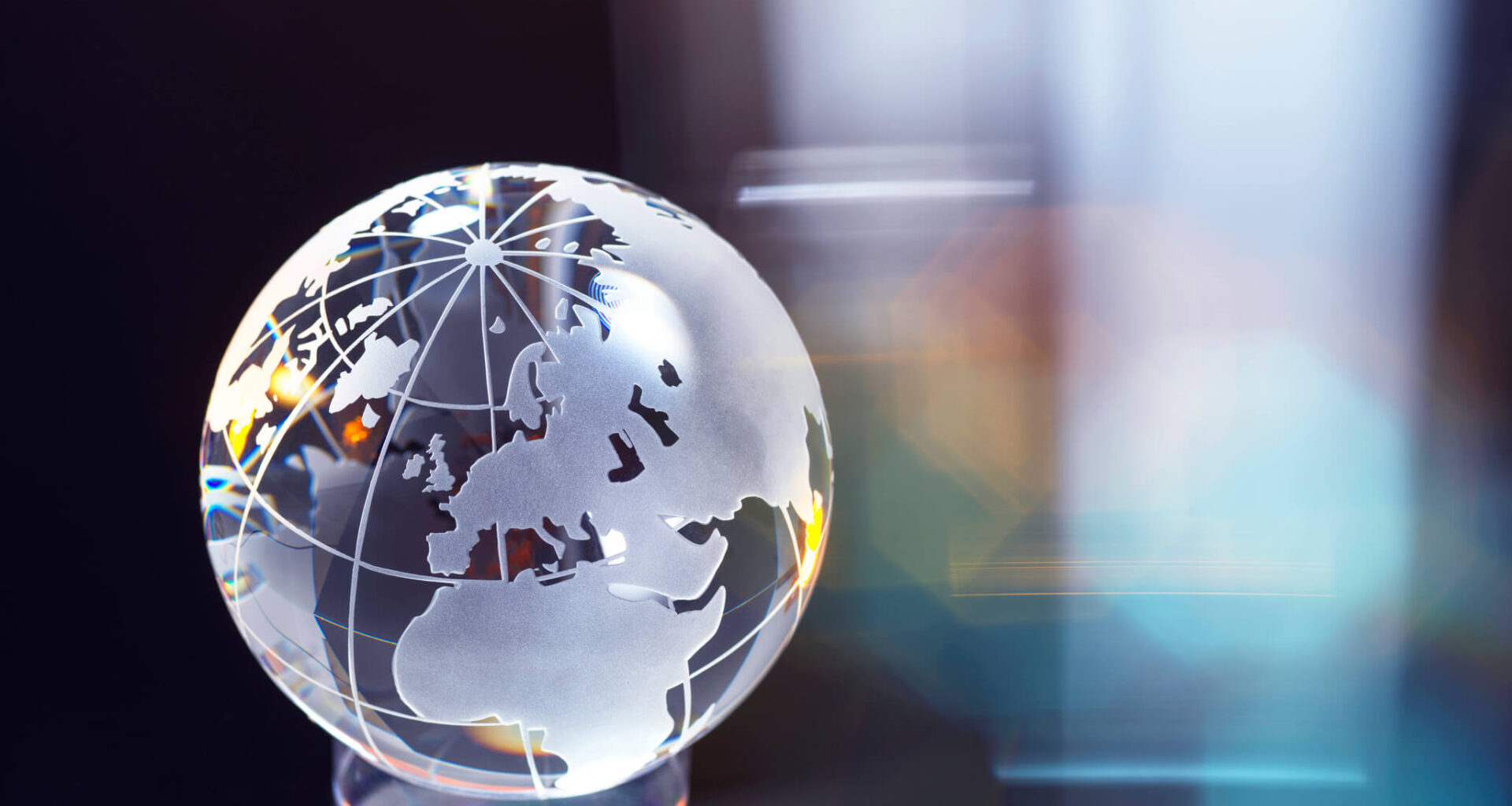 Glass globe representing international business and trade