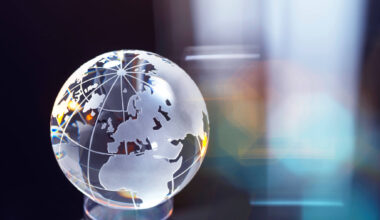 Glass globe representing international business and trade