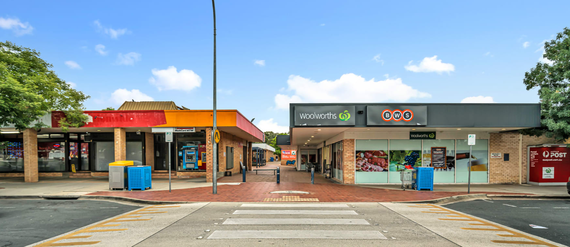 pedestrian crossing in front of shopping centre
