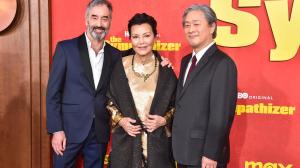 Don McKellar, Kieu Chinh and Park Chan-wook at the Los Angeles premiere of 'The Sympathizer' in April 2024