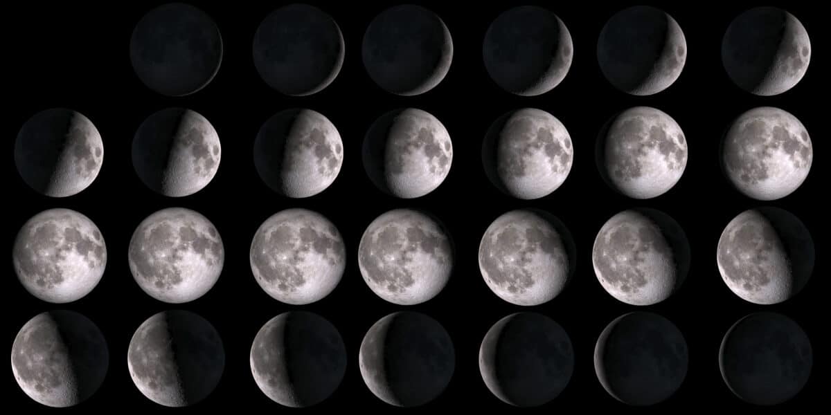 Moon,calendar.,set,of,moon,phases.,elements,of,this,image