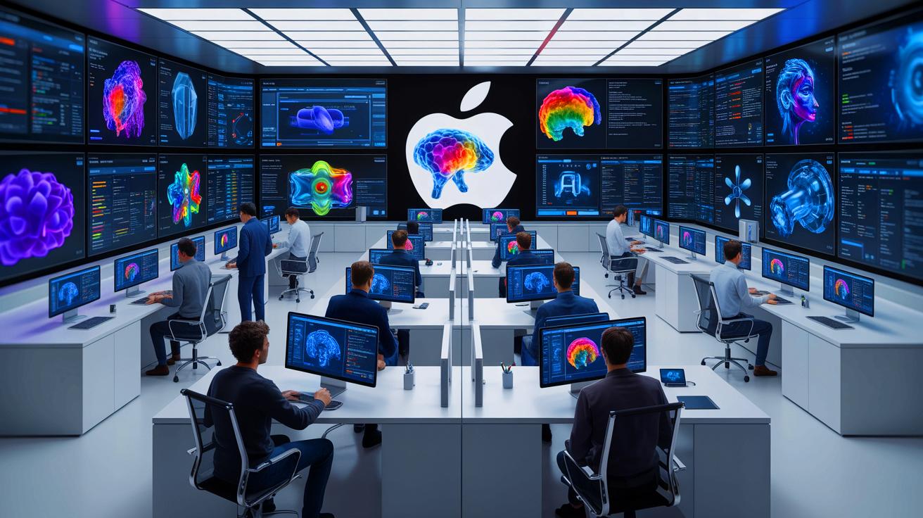 Illustration of Apple's development of a proprietary AI-driven answer engine.