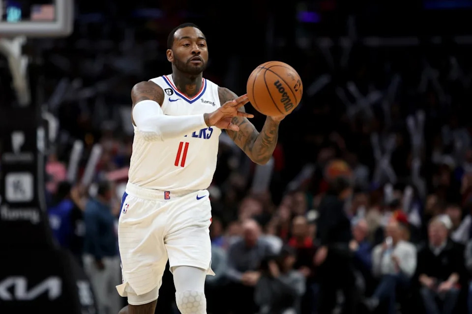 Los Angeles Clippers guard John Wall (11) passes the ball during the fourth quarter against the Atlanta Hawks at Crypto.com Arena.