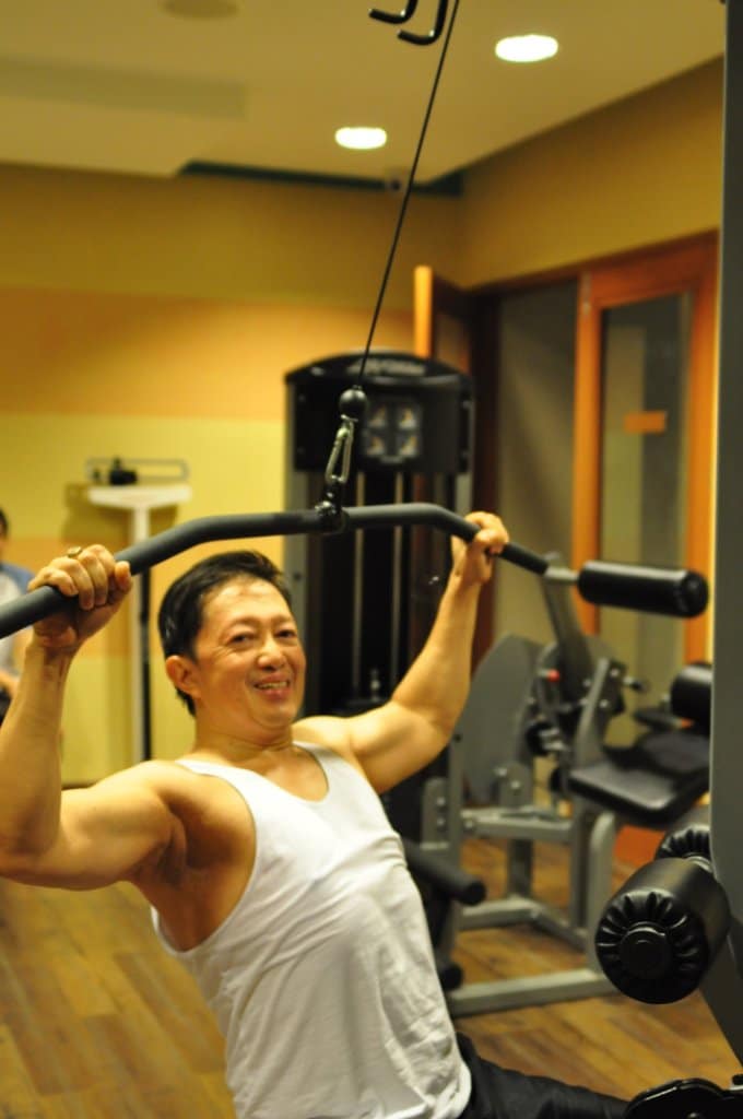 Dad exercising strong at 56 (2011)