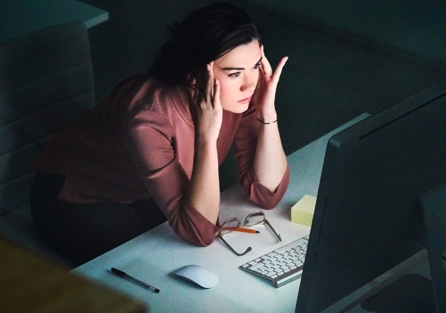 woman looking stressed