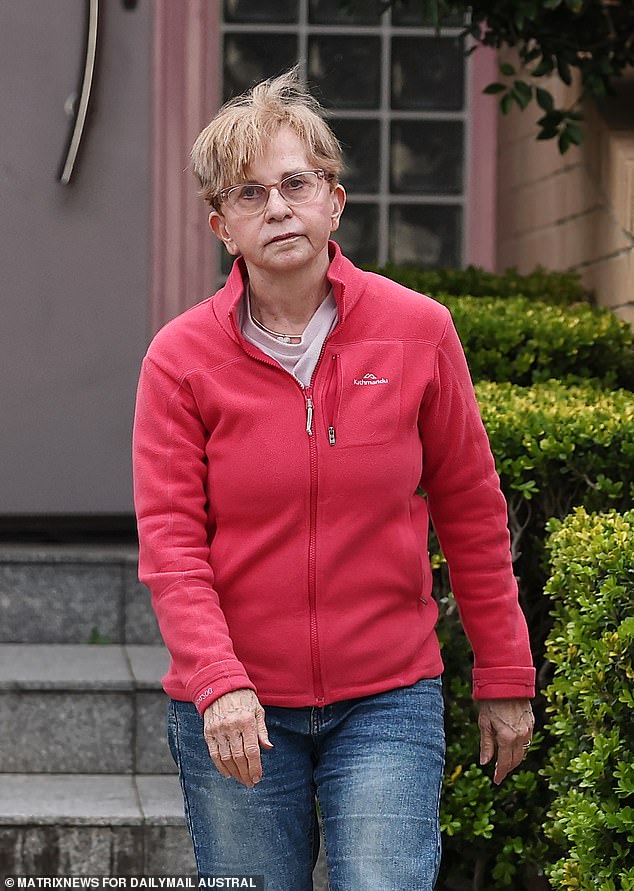 Julie Brandon, 73, (pictured) was allegedly bundled to the ground by the hairstylist after he allegedly shoulder-charged in a Sydney park