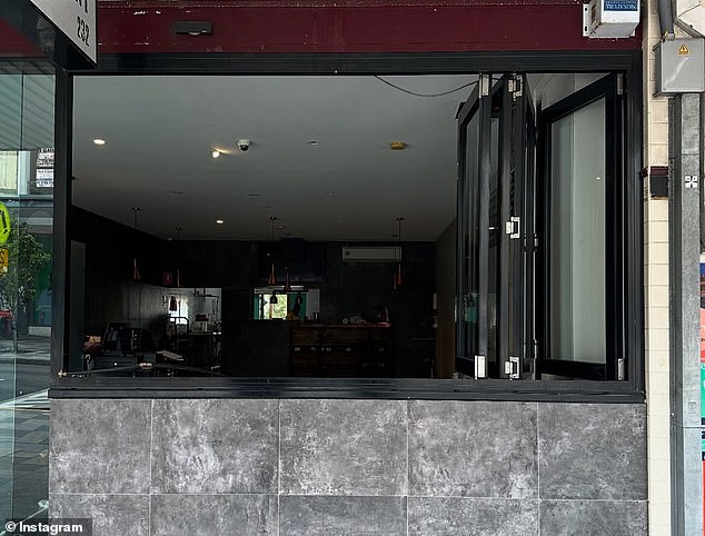 Owner Candy Berger was forced to pay $23,000 to revert her new canteen-style windows to the store's original bifold windows (pictured) and lost an entire day of trade on Monday