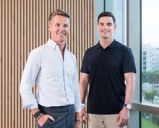 The $330million investment from US technology giant Nvidia, catapulted Firmus to unicorn status (pictured Firmus co-chief executives Oliver Curtis and Tim Rosenfield)