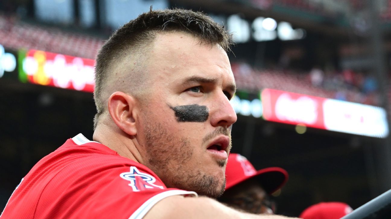 Mike Trout scratched from Angels' lineup with skin infection