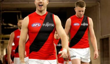 A Bombers legend believes the days of Zach Merrett leading Essendon out are all but over. Photo: Richard Wainwright/AAP PHOTOS