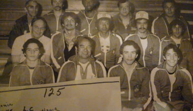 Lupe Lozoya in the 1970s with other boxers. Lozoya is in the upper right hand corner.