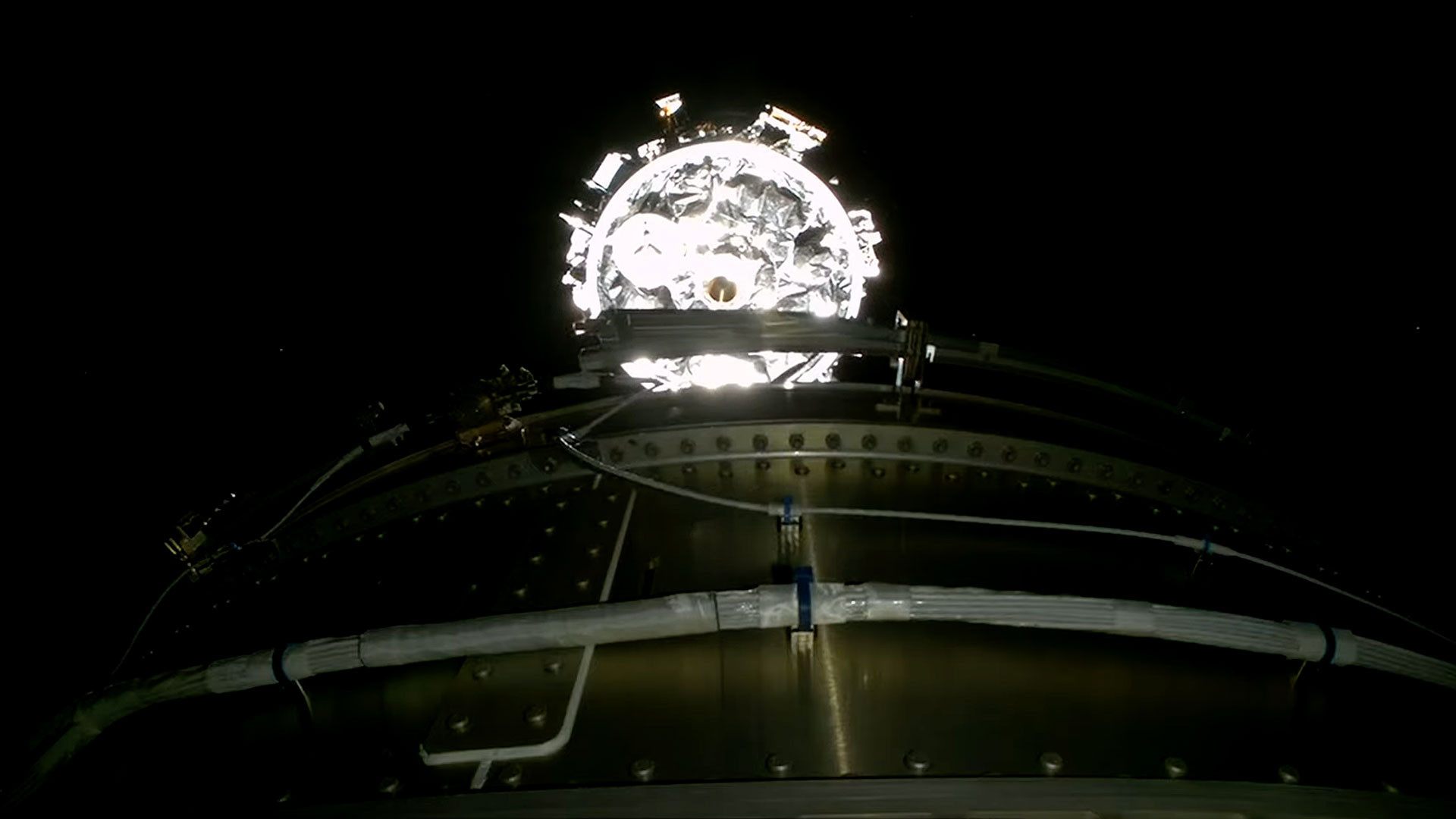 a cargo vehicle separates from the upper stage of the rocket that launched it into Earth orbit