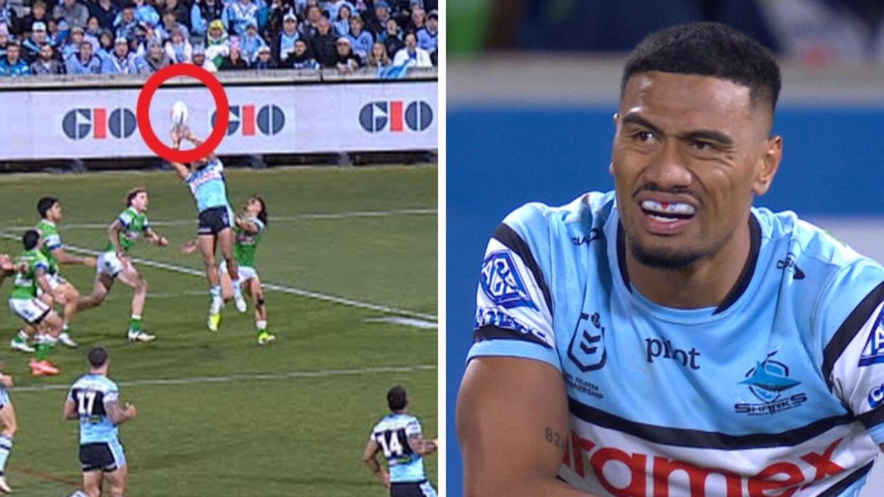 controversial Sharks disallowed try, Raiders v Sharks, what happened, rugby league news
