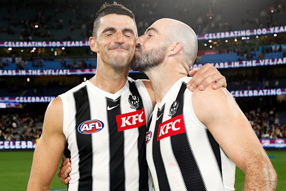 Scott Pendlebury and Sidebottom have played more games together than any other pair in the game’s history.