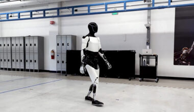 Tesla's Optimus robot in testing.