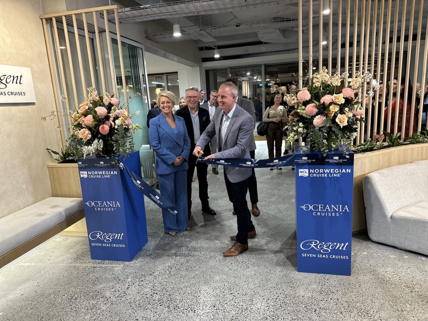 NCL new offices Ben Angell cuts the ribbon