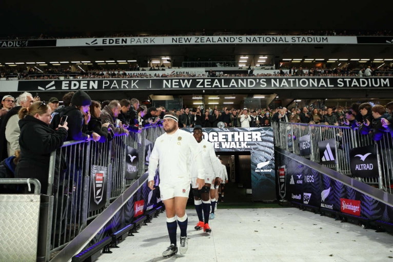 Jamie George leads out England
