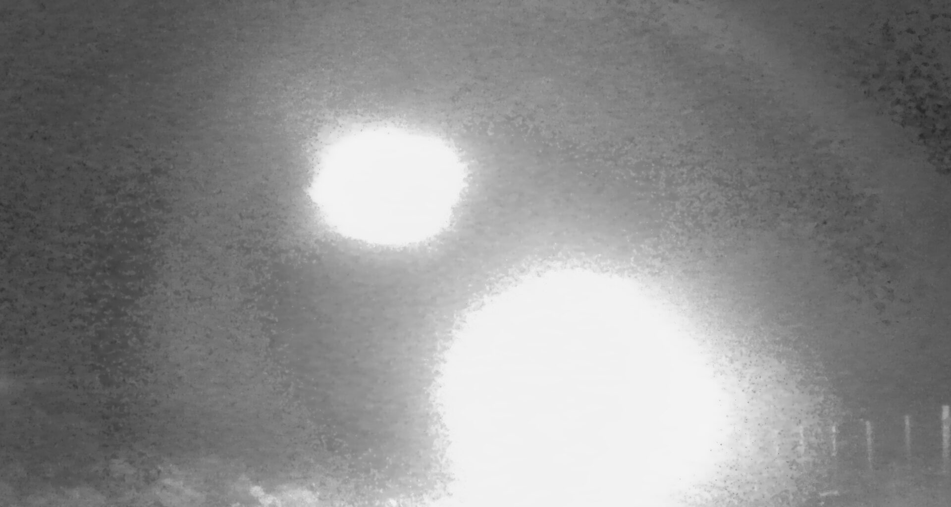 A wildlife camera photo showing strange photos in the night sky