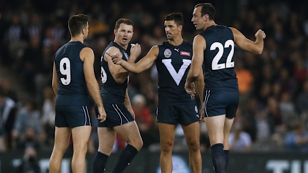 Trent Cotchin, Patrick Dangerfield, Scott Pendlebury and Todd Goldstein all donned the 'Big V' in 2020.
