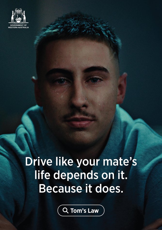 A new road safety campaign, which is branded as ‘Tom’s Story’, asked young drivers to ‘drive like your mate’s life depend on it, because it does’.