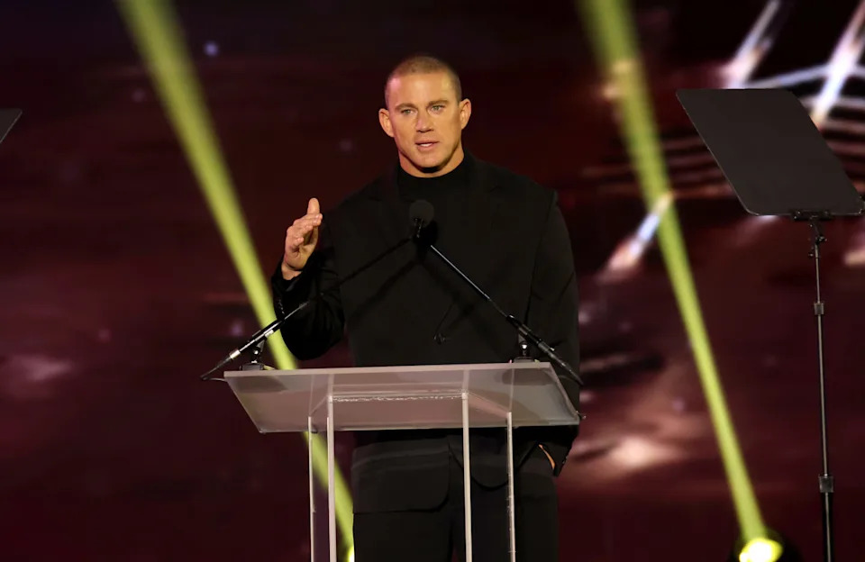 Channing Tatum accepts the Distinguished Decade of Achievement in Film award during the CinemaCon Big Screen Achievement Awards.<p><a href="https://www.gettyimages.com/detail/news-photo/channing-tatum-accepts-the-distinguished-decade-of-news-photo/2208429154" rel="nofollow noopener" target="_blank" data-ylk="slk:Gabe Ginsberg&sol;WireImage;elm:context_link;itc:0;sec:content-canvas" class="link ">Gabe Ginsberg&sol;WireImage</a></p>