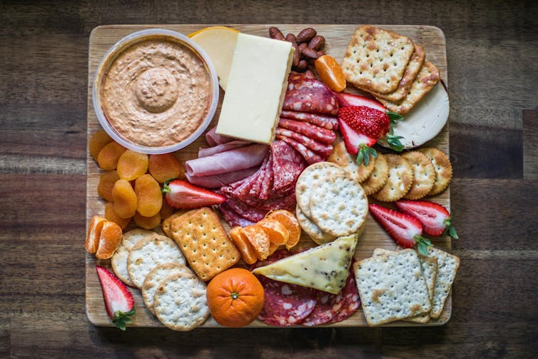 A cheese board