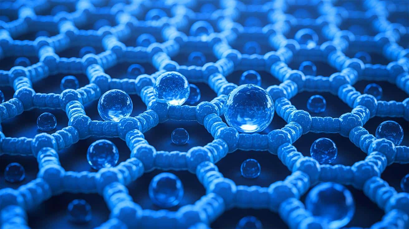 Illustration of the premelting phase of water molecules confined in nanoscale pores.