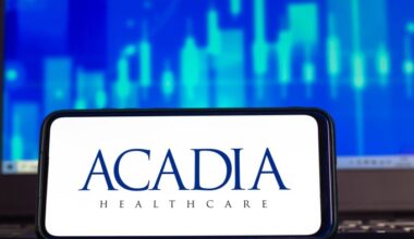 Acadia Healthcare logo seen displayed on a smartphone