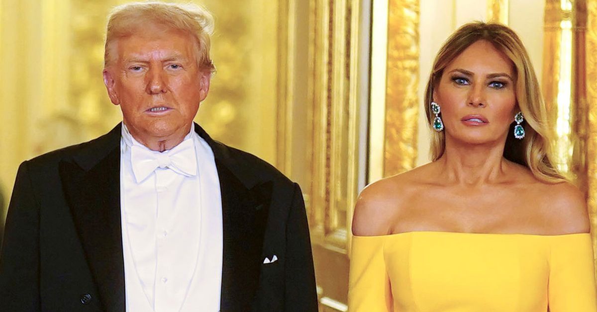 Donald Trump UK visit: Melania Trump wears a Carolina Herrera gown and Christian Dior suit during UK state visit alongside President Donald Trump
