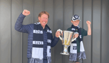 AFL Premiership Cup tour visits local school