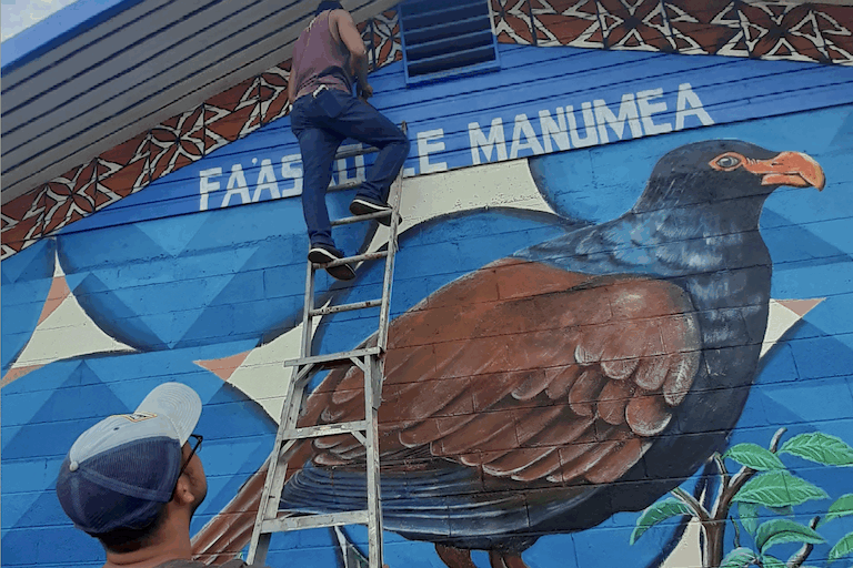 Public education efforts like this mural seek to raise the profile of Samoa's 'little dodo.' Image courtesy of Samoa Conservation Society.